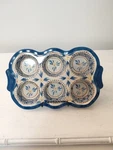 Temptations By Tara (temp-tations) Old World Blue 12"X8" Muffin Pan. Fixed Price $17.99.