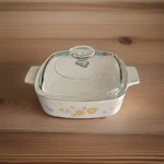 Corningware Qt Square Floral Casserole Dish A-1-B With Glass Lid, Oven-safe. Fixed Price $13.49.