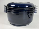Tupperware - 5 Pc Microwave 3 Qt. Stack Cooker Steamer Cobalt Blue. Fixed Price $36.99.