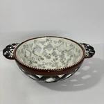Temptations By Tara Floral Lace Black Lattice Bowl Stoneware Bread Basket. Fixed Price $22.45.