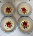 The Pioneer Woman Sweet Rose Floral Mini Stoneware Pie Pan Beaded Euc 4PC. Fixed Price $38.00.