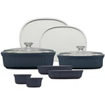 Classic French Navy 10-PIECE Stoneware Bakeware Set Chip Resistant & Stylish. Fixed Price $197.99.