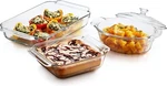 Libbey Baker's Premium 3-PIECE Casserole Bakeware Set With One Glass Lid New!. Fixed Price $59.95.