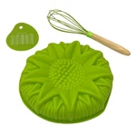Smart Home 9" Silicone Sunflower Cake Pan Baking, Whisk & Scraper Green. Fixed Price $15.99.