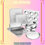 Stainless Steel Bakeware Set, 12-PIECE Kitchen Baking Pans Sheet. Fixed Price $59.94.