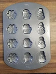 Wilton Cookie 12 Shapes Pan Nonstick Baking Holiday Christmas Snowman Snowflake. Fixed Price $10.00.