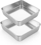 Lianyu 2 Pack 9 X Inch Square Cake Pan, Stainless Steel Baking Lasagna Brownie. Fixed Price $23.00.