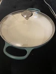 Le Creuset Cast Iron Braiser 3.5 Qt W/glass Lid #30. Cactus/juniper Green.. Fixed Price $108.00.