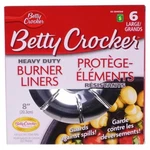 Betty Crocker Large Size Burner Liners 6PK Case Of 48 Free Shipping. Fixed Price $252.00.