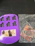 Whoopie 12 Hole Pans, Non STICK,1 Bunny Round, Both New Has Recipes. Fixed Price $22.00.