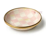 Mackenzie-childs Rosy Check Enamel Dipping Bowl New No Box. Fixed Price $55.00.