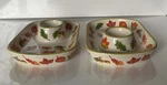 Temptations By Tara Seasonal Set Of 2 Leaf/acorn Design Breakfast Egg Plates New. Fixed Price $19.99.