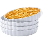 Bruntmor 10" Ceramic Pie Plate Oven-to-table Bakeware Matte White Set Of 4 Read. Fixed Price $28.98.