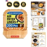 Air Fryer Paper Liners, 200PCS Disposable, 8" Square Baking .... Fixed Price $31.62.