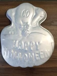 Amscan Ghostly Greeting Cake Pan Coming Out Of Pumpkin Happy Halloween. Fixed Price $10.00.