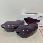 Creuset Mini Eggplant Cocotte Purple Stoneware Japan Tableware With Box. Fixed Price $167.99.
