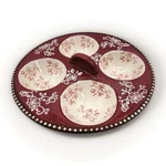 Temptations By Tara Floral Lace Poached Egg Serving Dish Burgundy KFI-XNG-905535. Fixed Price $18.99.