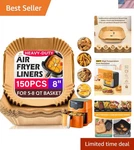 150PCS 8" Square Air Fryer Liners Non Stick Parchment Paper, Disposable, Fits. Fixed Price $19.99.