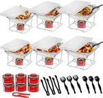 Alpha Living 6 Pack - Disposable Chafing Dish Buffet Set, Half Size Pans, Welded. Fixed Price $54.40.