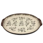 Temp-tations By Tara Foral Lace Brown Oval Serving Platter Tray PPP-HF-771657. Fixed Price $29.99.