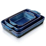 Koov Bakeware Set, Ceramic Baking Dish, Rectangular Casserole Nebula Blue. Fixed Price $84.29.
