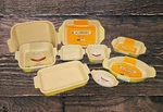 Creuset Stoneware Classic Heritage Yellow Soleil Blue Marseille. Fixed Price $18.00.