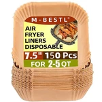 M-bestl 7.5" Square Air Fryer Parchment Paper Liners 150PCS Disposable Wood. Fixed Price $25.99.