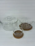 Bodum Bowl Set With 2 Cork Coasters - Glass 6 Pieces. Fixed Price $36.88.
