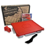 "complete Brownie Pan Set With Lid & Wedge - Nonstick Aluminum 9X12". Fixed Price $86.85.