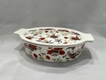 Grace Pantry Poppy Floral 3-IN-1 Porcelain Casserole Baking Dish With Lid, A2788. Fixed Price $40.00.