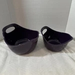 Rachael Ray 1 & 2 Quart Mixing Bowl Set With Pour Spout Handle Plum Purple. Fixed Price $30.00.