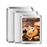Baking Set Of 3, Heavy-duty Stainless-steel Pans, Cookie .... Fixed Price $32.78.