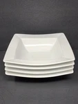Set Of 4 Fitz & Floyd Everyday White Porcelain Square Cereal Bowl 7 5/8". Fixed Price $49.99.