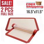 2 Pack Silicone Baking Mat Bakeware Oven Non Stick Cookie Tray Heat Resistant. Fixed Price $9.99.