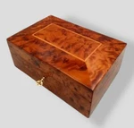 Wood Jewelry Box Thuya Burl 8.8''X6'' With Handcrafted, Lockable Best Gift. Fixed Price $99.78.
