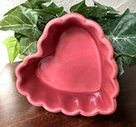 Williams Sonoma Heart Ramekin Dark Pink Scalloped Baking Dish Bowl Holiday Candy. Fixed Price $17.85.