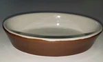 Brown White Hall Porcelain Dish 570 3/4 Usa Oval 6 1/8" Long. Fixed Price $8.50.