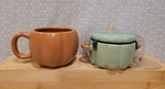 10 Strawberry Street Green Ceramic Lidded Ramekin & Threshold Pumpkin Mug Set. Fixed Price $34.99.