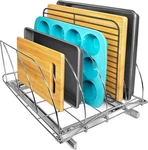 Pull Out Cutting Board, Cookie Sheet, And Baking Pan Organizer Rack-lifetime Ltd. Fixed Price $74.74.