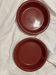 Maroon Pfaltzgraff Ovenware Pie Plate. Set Of 2. Fixed Price $20.00.