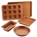 Ayesha Curry Kitchenware Nonstick Bakeware Set Includes Cookie Sheet, Loaf, M.... Fixed Price $70.04.