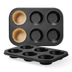 2 Pack Nonstick Muffin Pan Set 6 Cup Carbon Steel Bakeware Trays. Fixed Price $16.01.