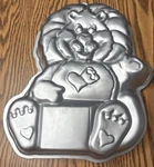 Vintage 1984 Wilton Brave Heart Lion Care Bear Cousins Cake Pan Mold 2105-3197. Fixed Price $12.95.