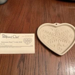 Vintage Pampered Chef 2000 Anniversary Heart Stoneware Cookie Mold- #2918. Fixed Price $8.25.