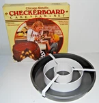 Chicago Metallic 9" Round Checkerboard Cake Pan Set Non-stick Dishwasher Safe. Fixed Price $20.99.