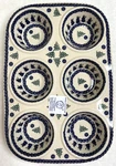 Manufaktura Original Polish Pottery Christmas Muffin Pan, Trees, Snowman 12.5. Fixed Price $89.00.