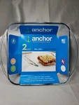 Anchor Hocking 2 Qt. 8IN X Clear Glass Baking Pan / Dish Brand New. Fixed Price $7.99.