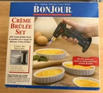 Bonjour Creme Brulee Set Torch & 4 Oval Ramekins New/ Unused Box France Flan. Fixed Price $12.99.