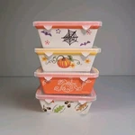 Set Of 4 Temptations By Tara Harvest Halloween 12OZ Mini Loaf Dish W/lid New. Fixed Price $38.82.