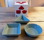 Le Creuset Stoneware Geometric Tapas Serving Dishes Of 3 Sea Salt Green. Fixed Price $49.99.